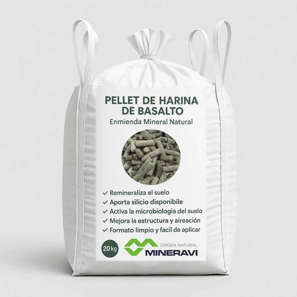 Pellet de Harina de Basalto – Enmienda Mineral Técnica Mineravi