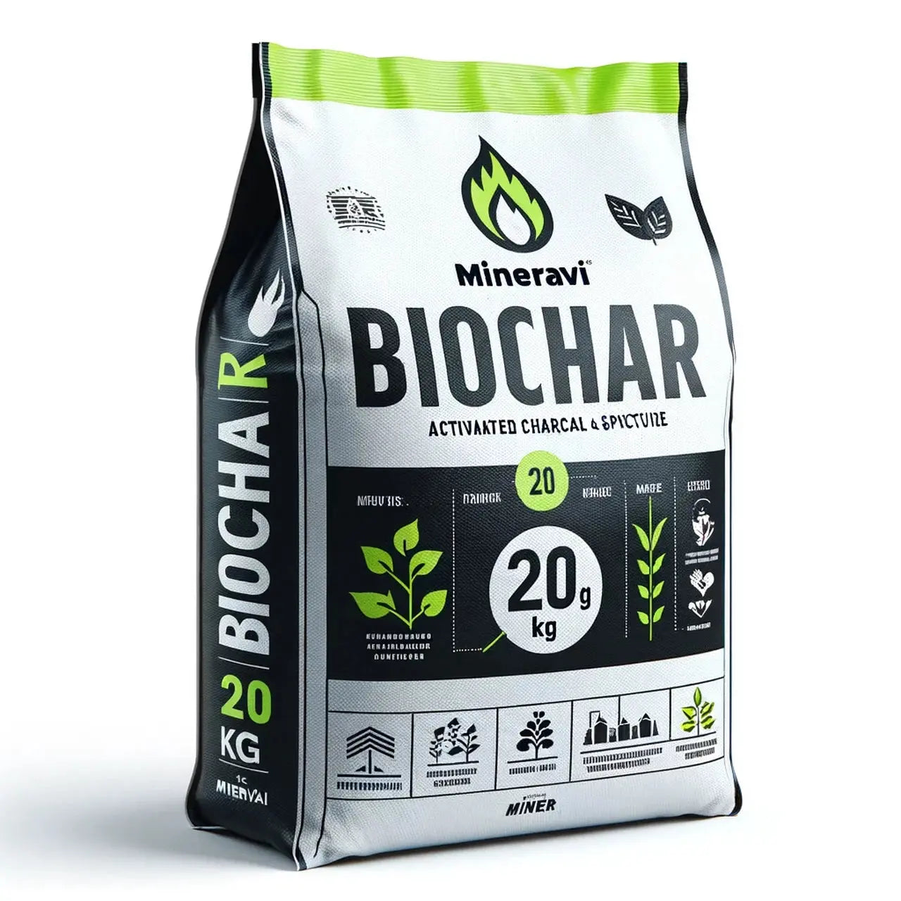 Biochar carbon activo